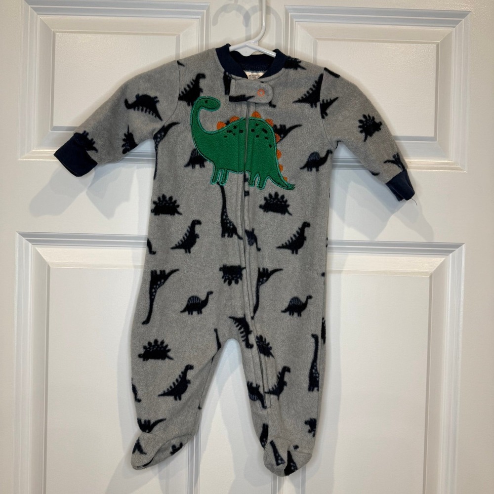 Baby Bon Bebe Boys Fleece Dinosaur Pajamas Size 0-3 Months‎
